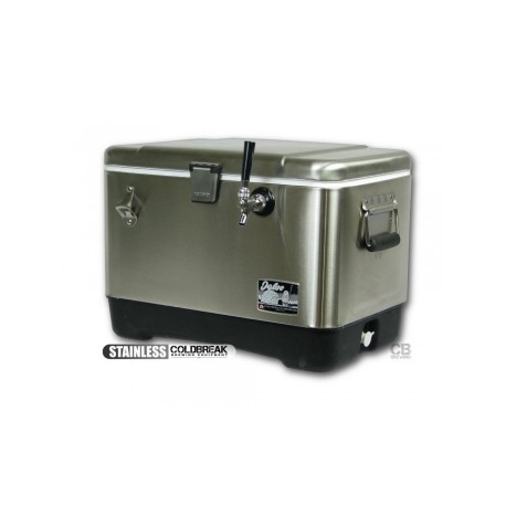 Coldbreak Jockey Box 1 tap stainless pass through 54 quart cooler 50-foot coil